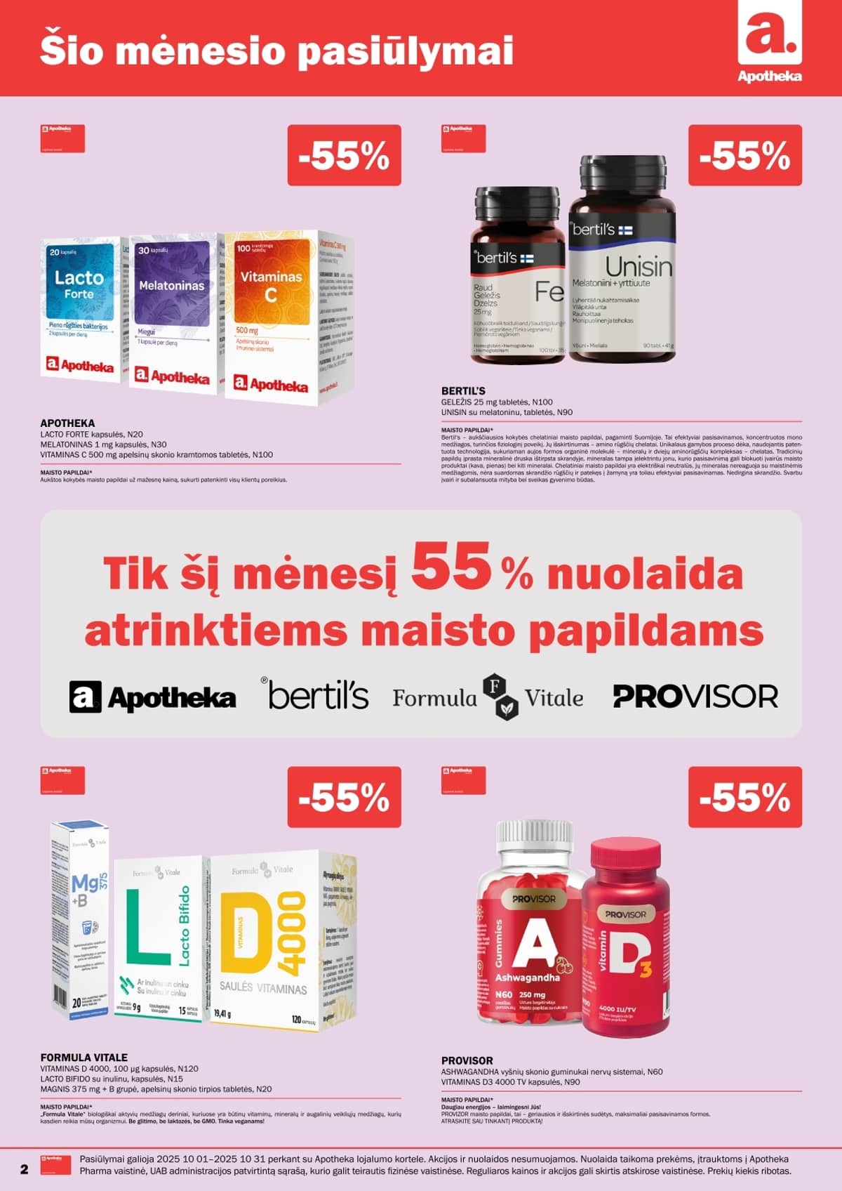 Apotheka - Apotheka vaistinės akcijų leidinys | 2025-10-01 - 2025-10-31 2 puslapis