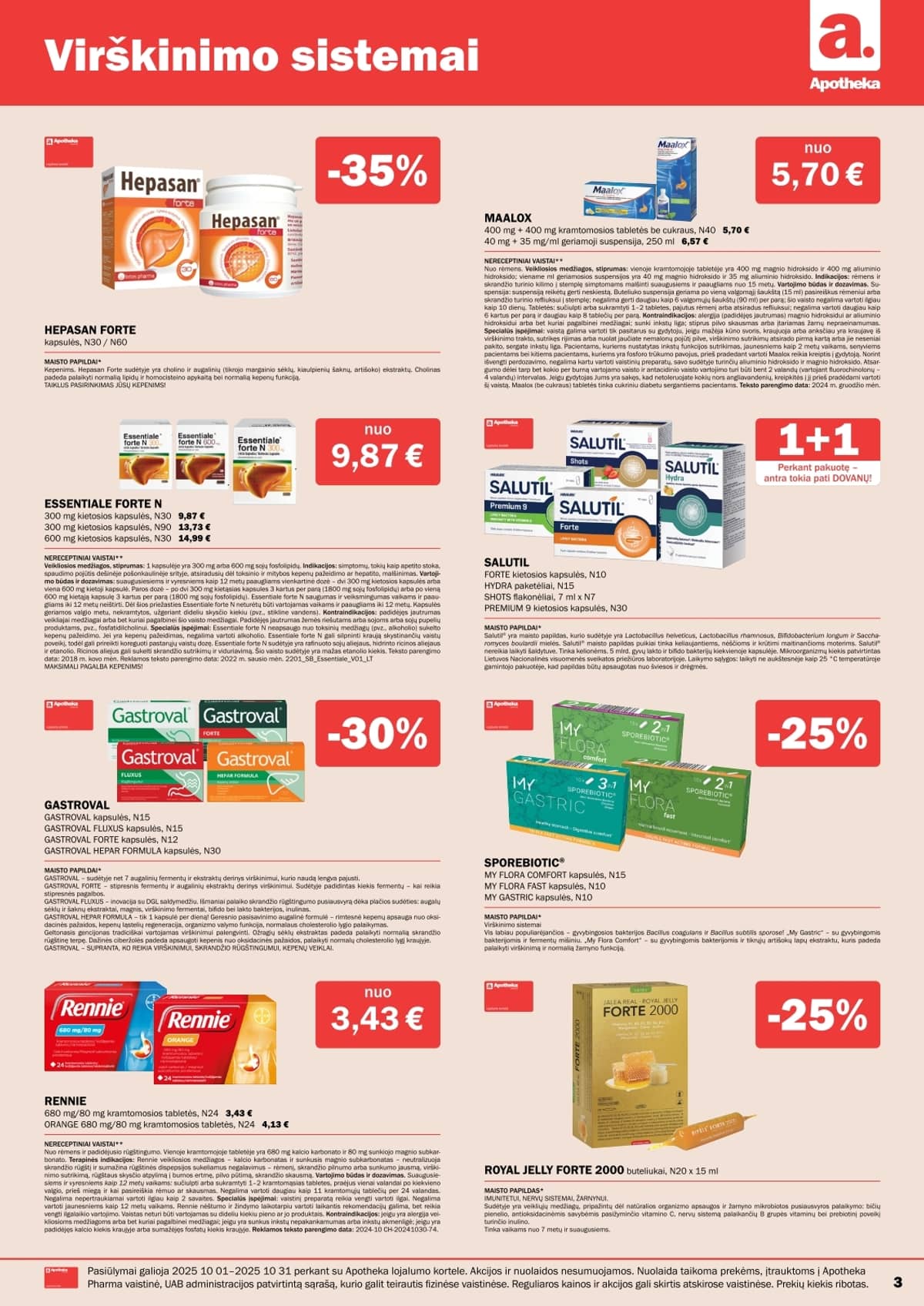 Apotheka - Apotheka vaistinės akcijų leidinys | 2025-10-01 - 2025-10-31 3 puslapis