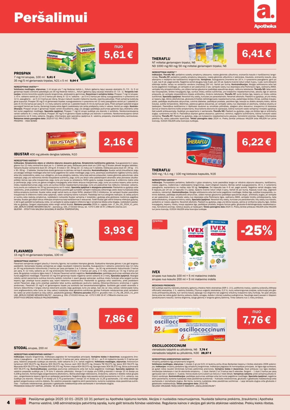Apotheka - Apotheka vaistinės akcijų leidinys | 2025-10-01 - 2025-10-31 4 puslapis