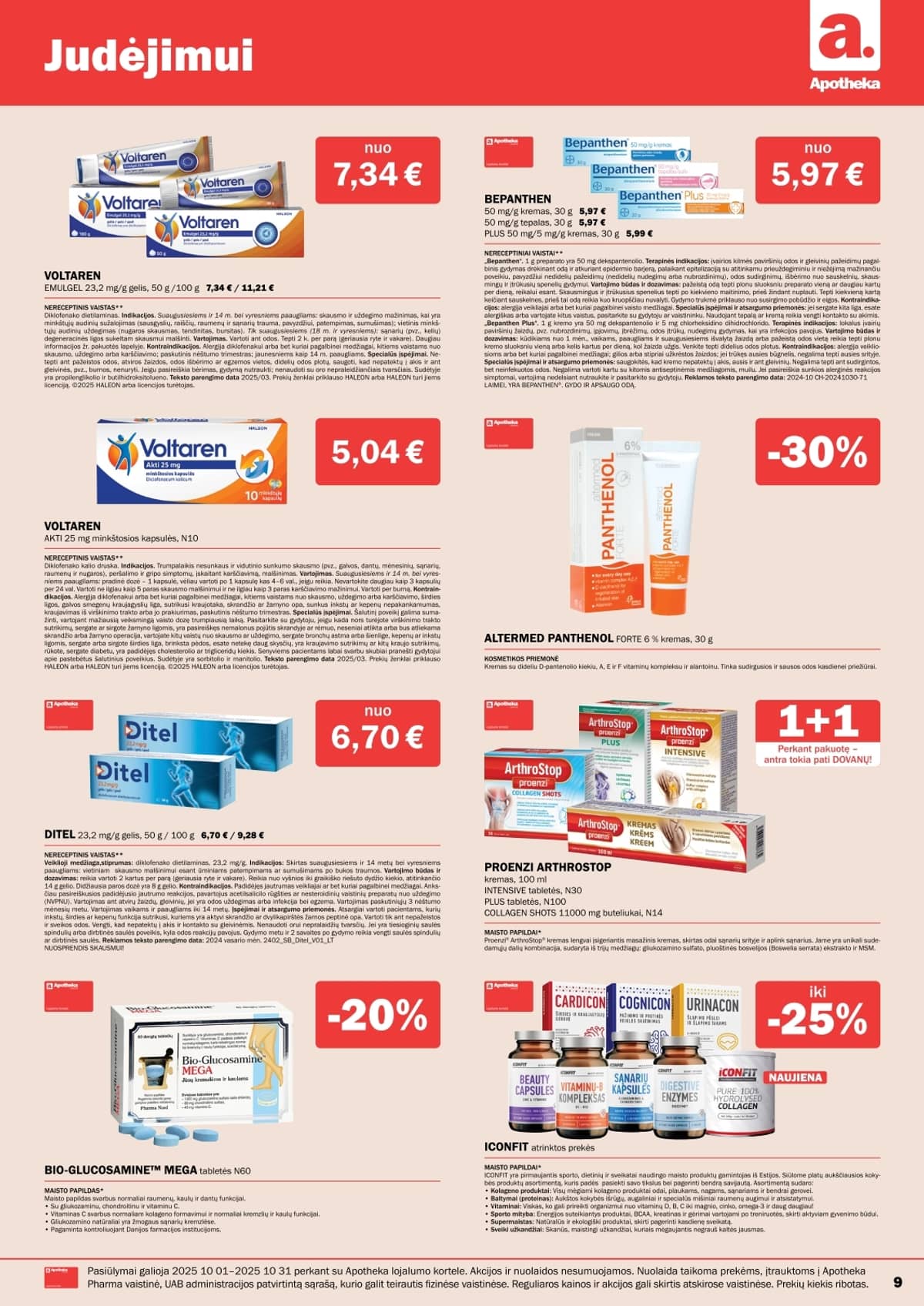 Apotheka - Apotheka vaistinės akcijų leidinys | 2025-10-01 - 2025-10-31 9 puslapis