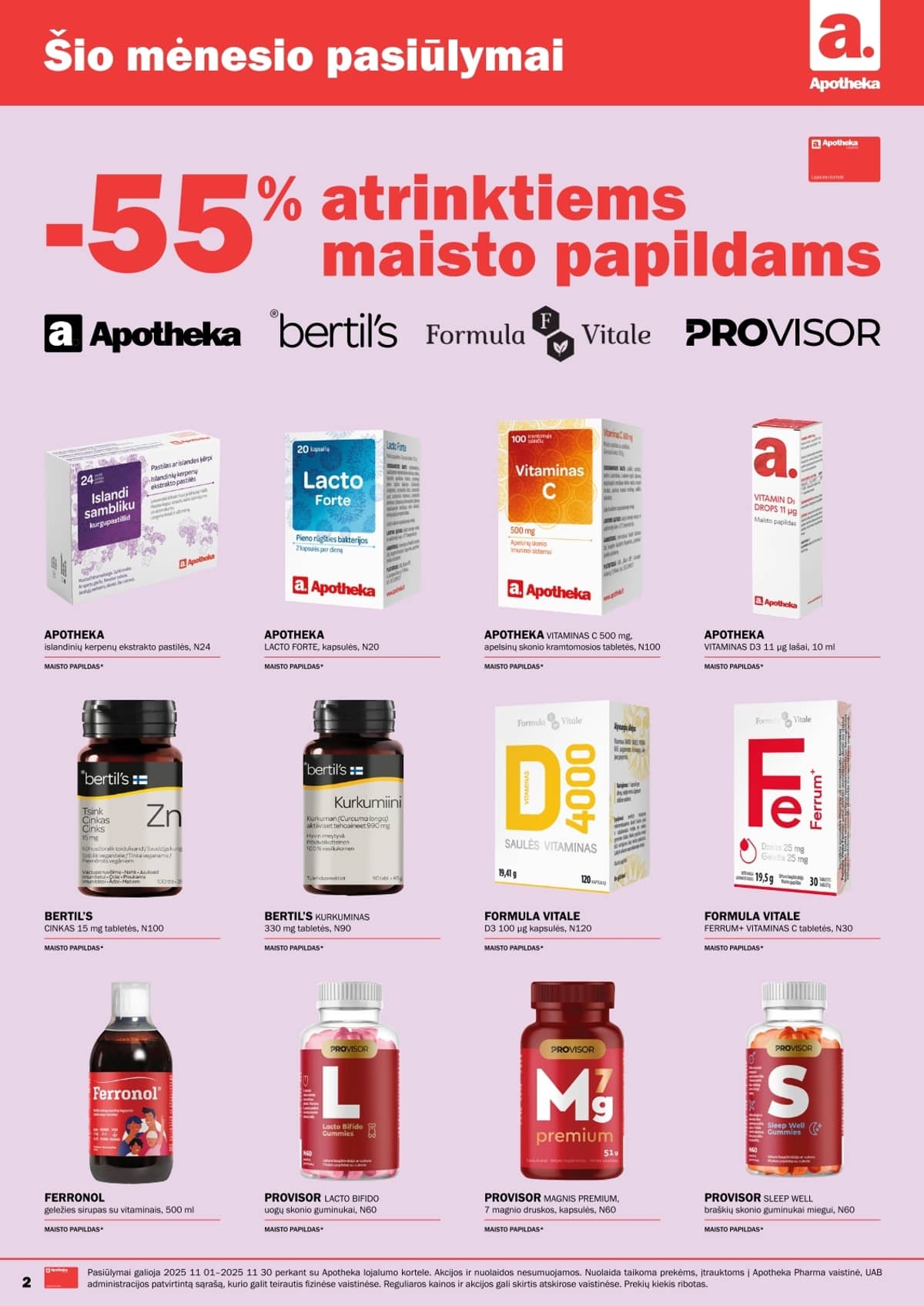 Apotheka - Apotheka vaistinės akcijos / Lapkritis 2 puslapis
