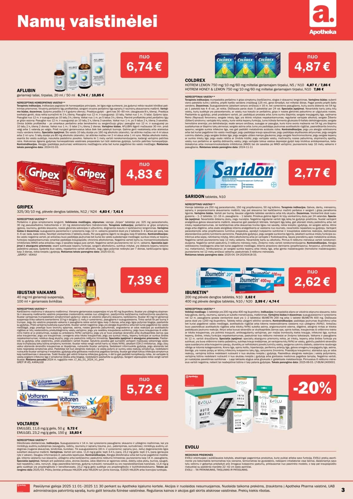 Apotheka - Apotheka vaistinės akcijos / Lapkritis 3 puslapis