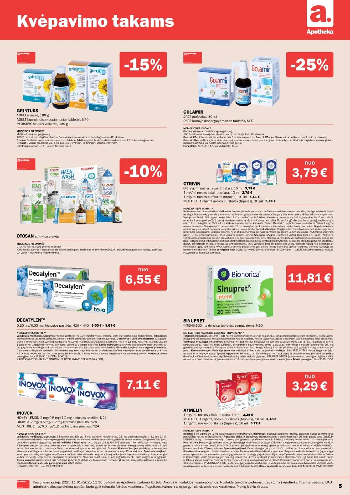 Apotheka - Apotheka vaistinės akcijos / Lapkritis 5 puslapis