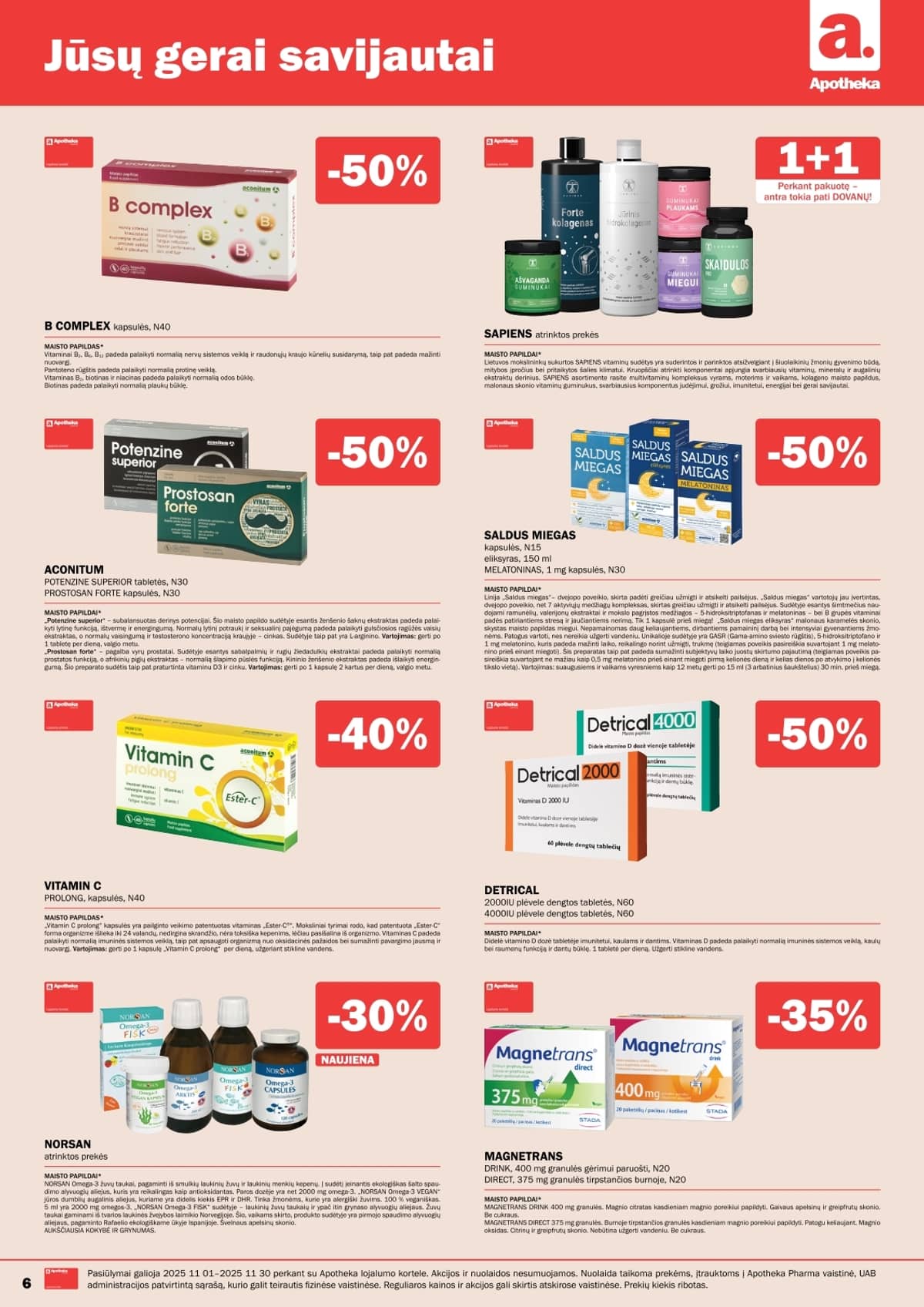 Apotheka - Apotheka vaistinės akcijos / Lapkritis 6 puslapis