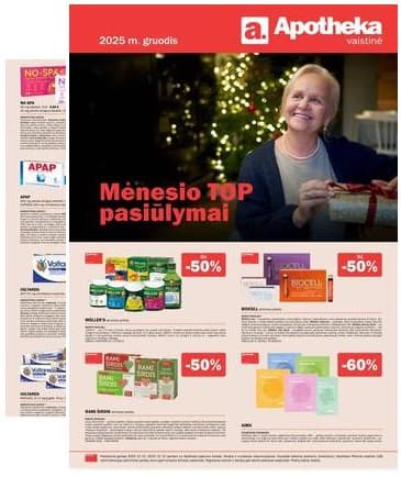Apotheka - Apotheka vaistinės akcijos / Gruodis 2025-12-01 – 2025-12-31