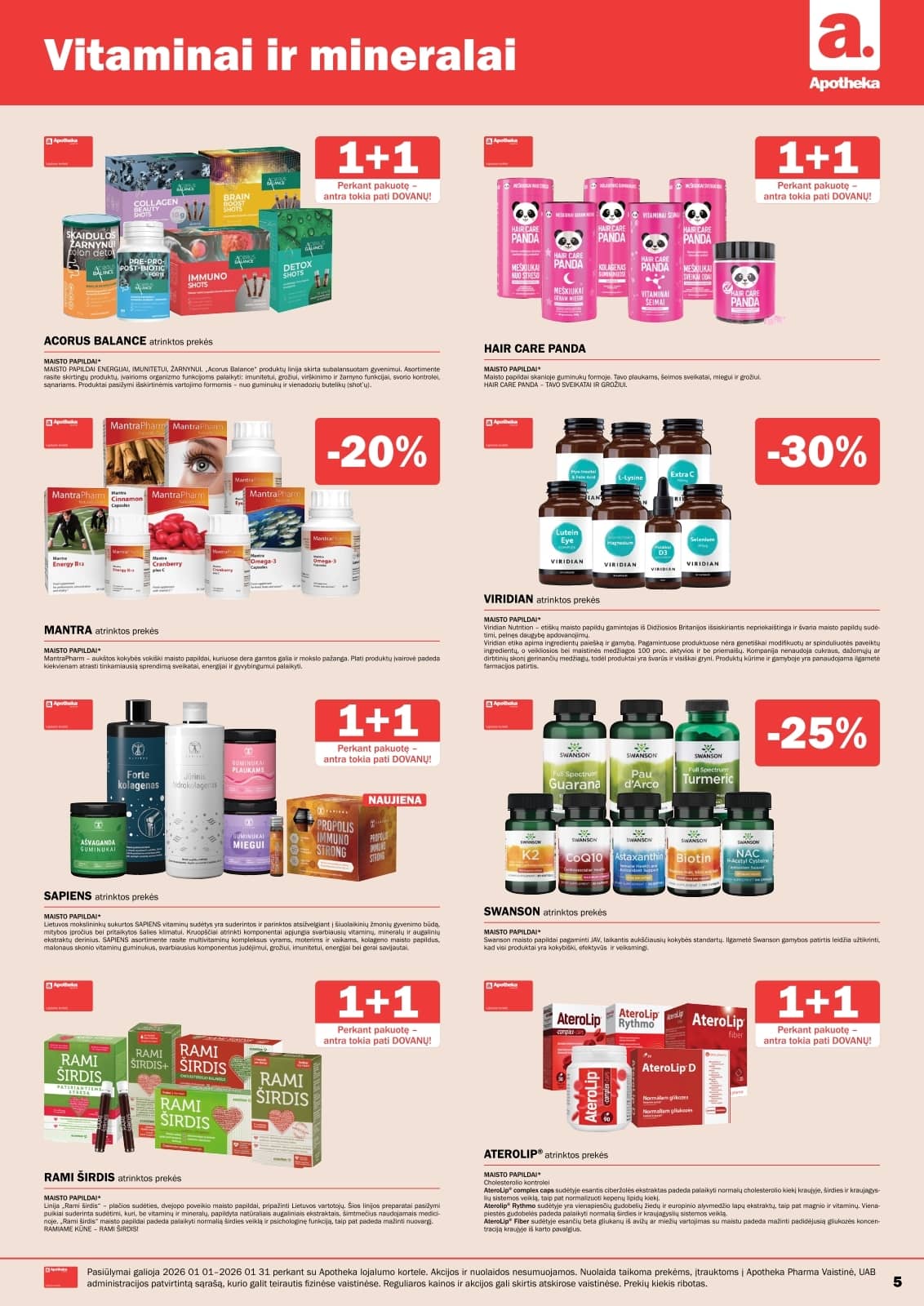 Apotheka - Apotheka vaistinės akcijos / Sausis 5 puslapis