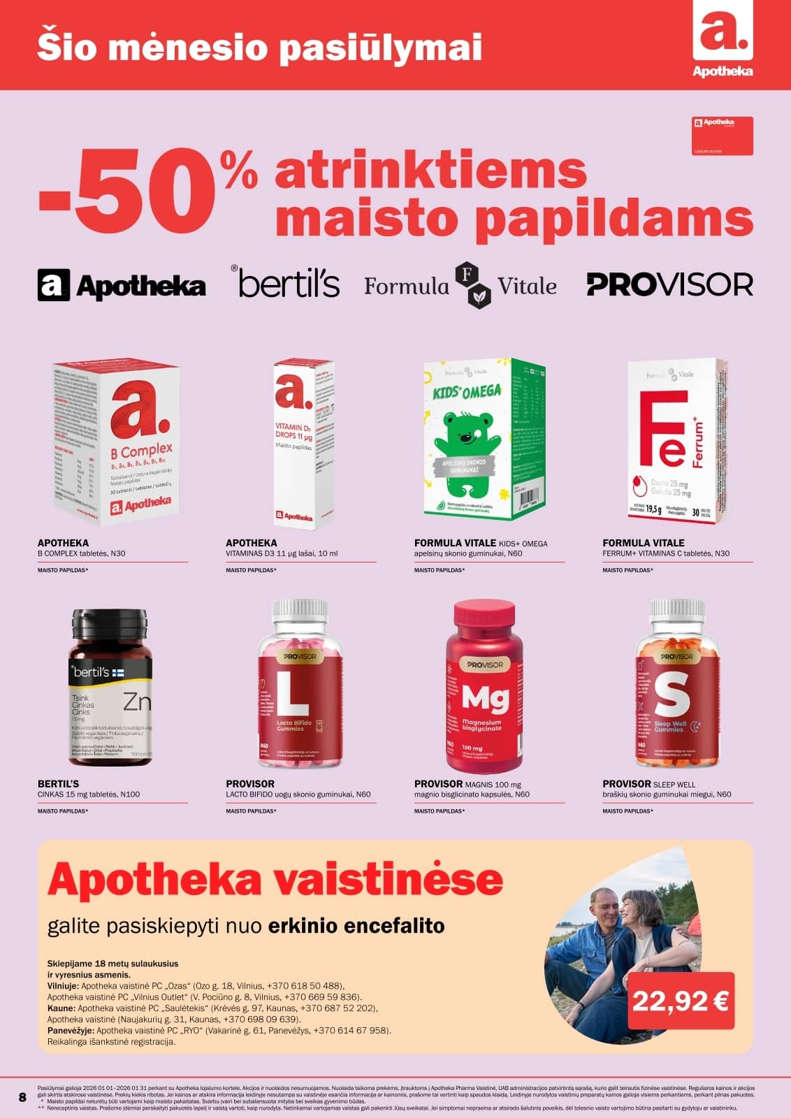 Apotheka - Apotheka vaistinės akcijos / Sausis 8 puslapis