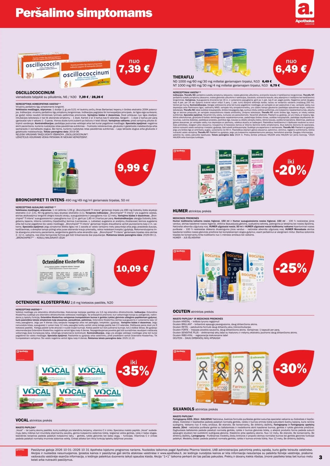 Apotheka - Apotheka vaistinės spalio akcijų leidinys 3 puslapis