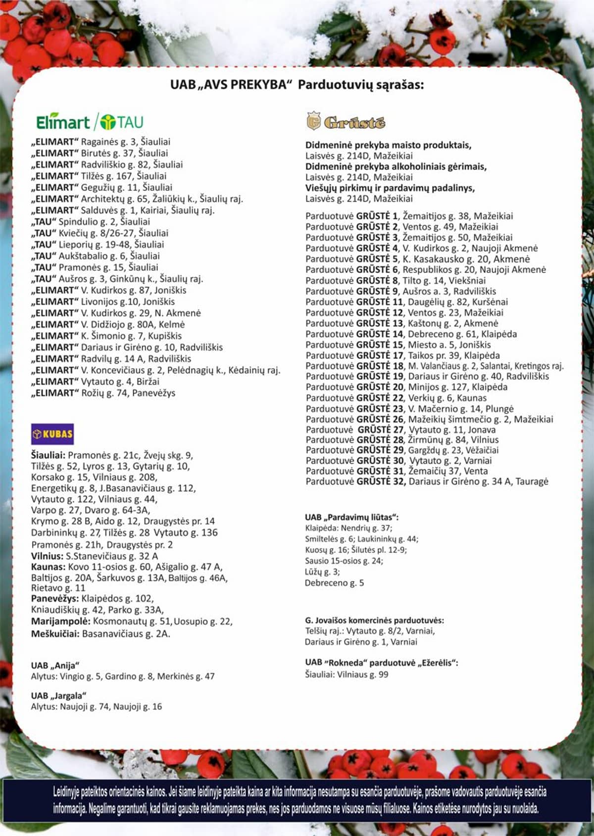 AVS prekyba - AVS prekyba akcijų leidinys | 2025-11-28 - 2025-12-16 2 puslapis