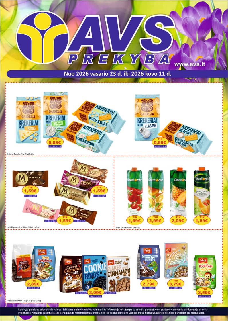 AVS prekyba - AVS prekyba akcijų leidinys 1 puslapis