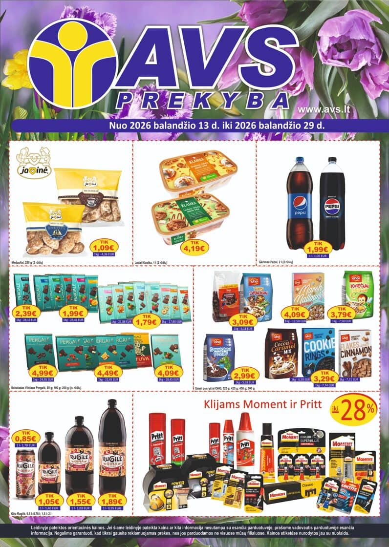 AVS prekyba - AVS prekyba akcijų leidinys | 2026-04-13 - 2026-04-29 1 puslapis