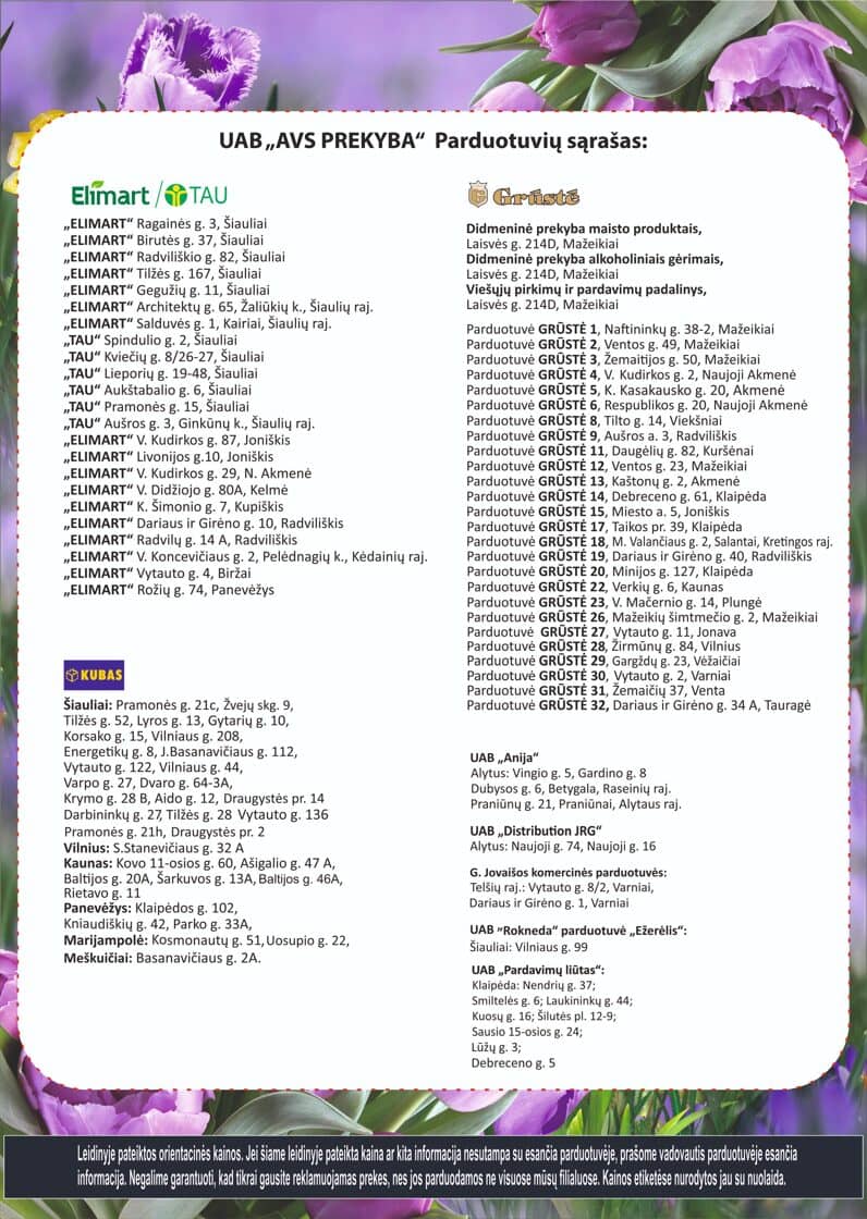 AVS prekyba - AVS prekyba akcijų leidinys | 2026-04-13 - 2026-04-29 2 puslapis