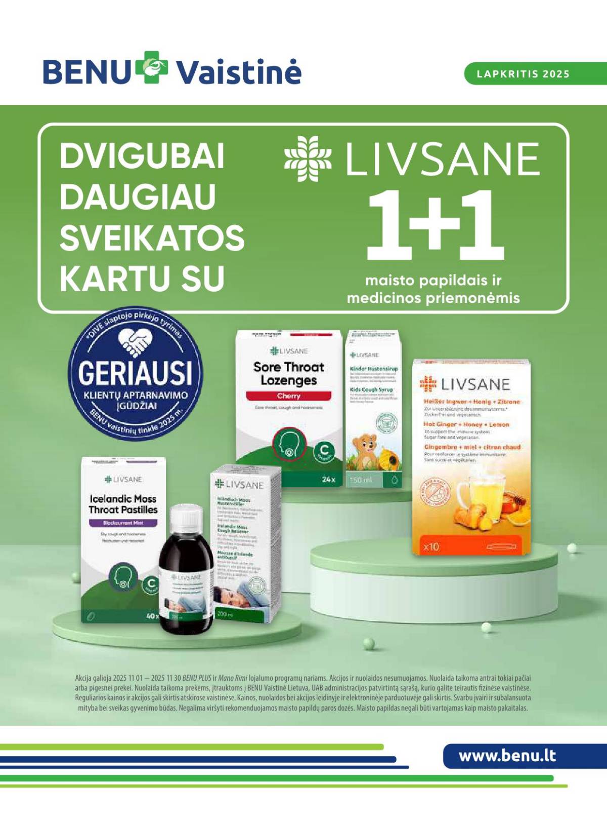 Benu - Benų vaistinė akcijų leidinys | 2025-11-01 - 2025-11-30 1 puslapis