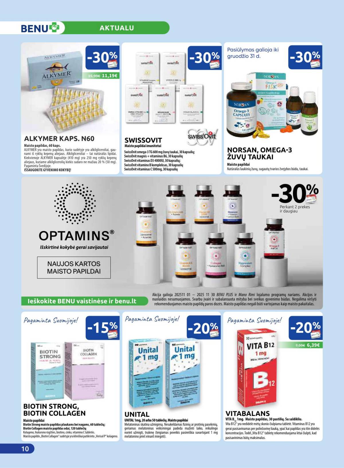 Benu - Benų vaistinė akcijų leidinys | 2025-11-01 - 2025-11-30 10 puslapis