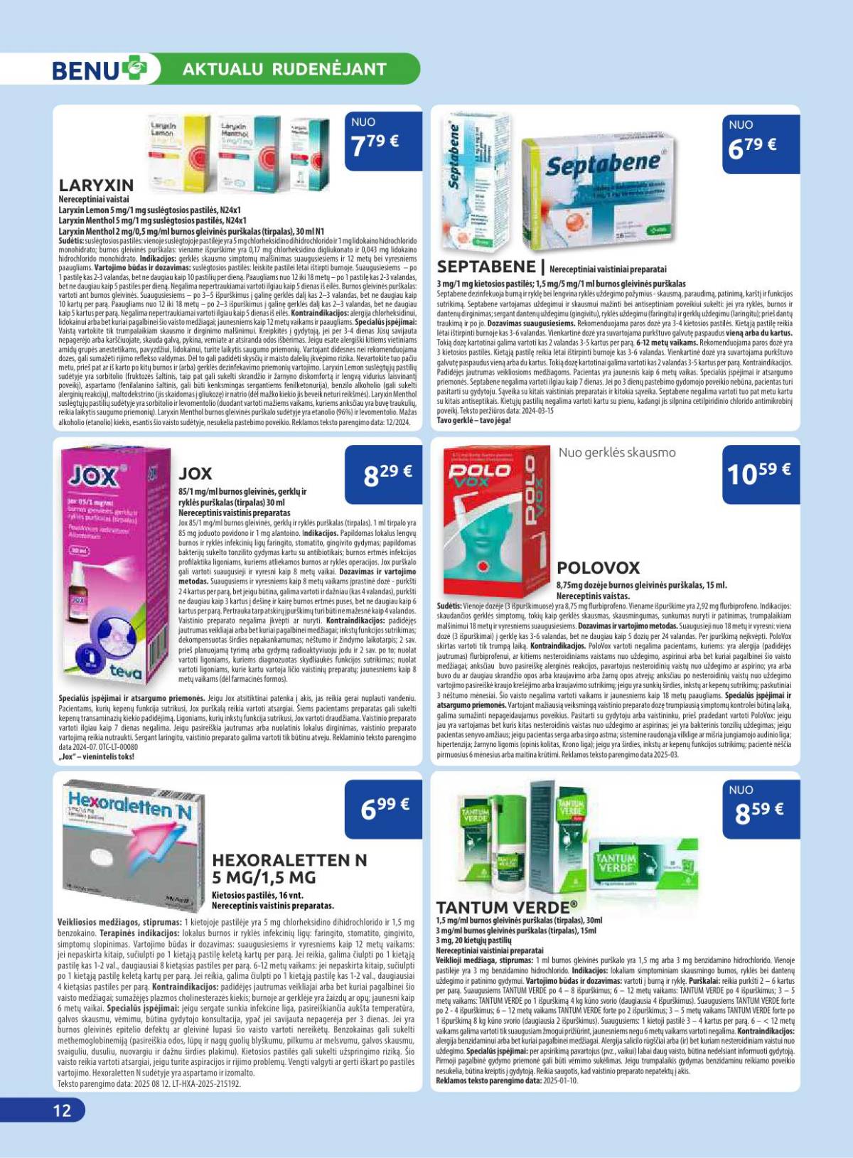 Benu - Benų vaistinė akcijų leidinys | 2025-11-01 - 2025-11-30 12 puslapis
