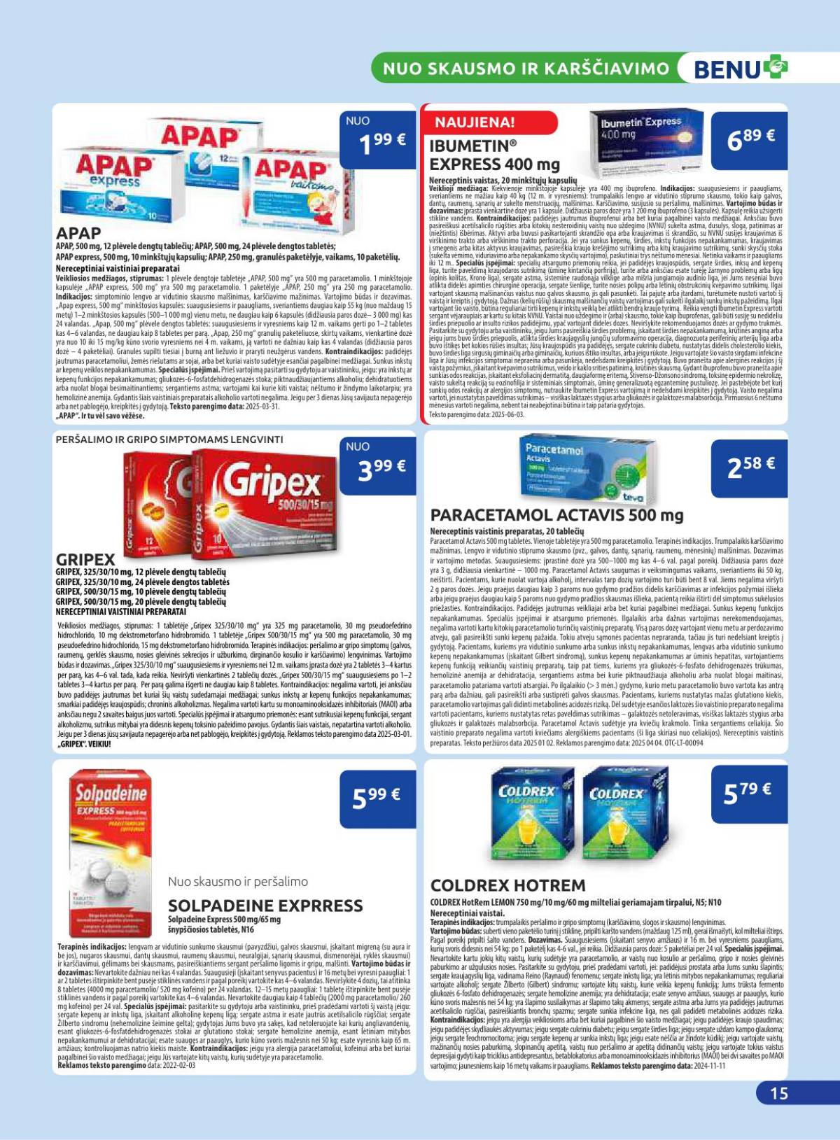 Benu - Benų vaistinė akcijų leidinys | 2025-11-01 - 2025-11-30 15 puslapis