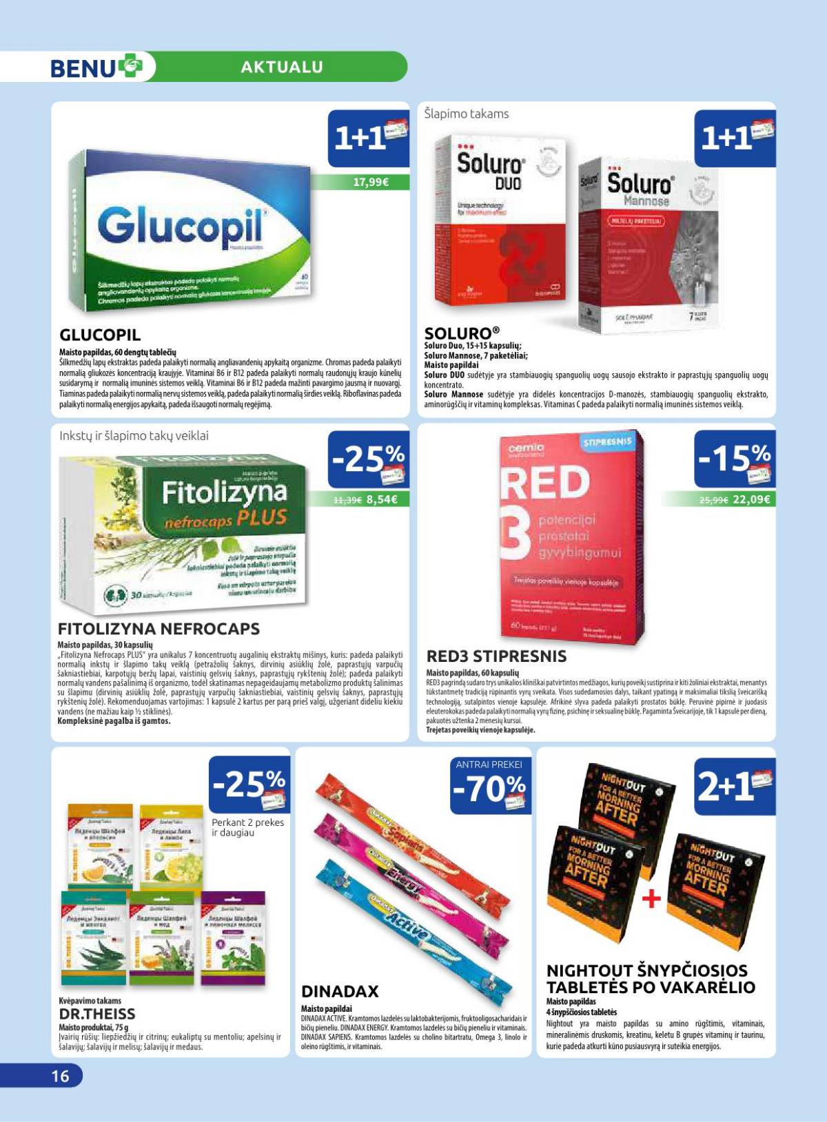 Benu - Benų vaistinė akcijų leidinys | 2025-11-01 - 2025-11-30 16 puslapis
