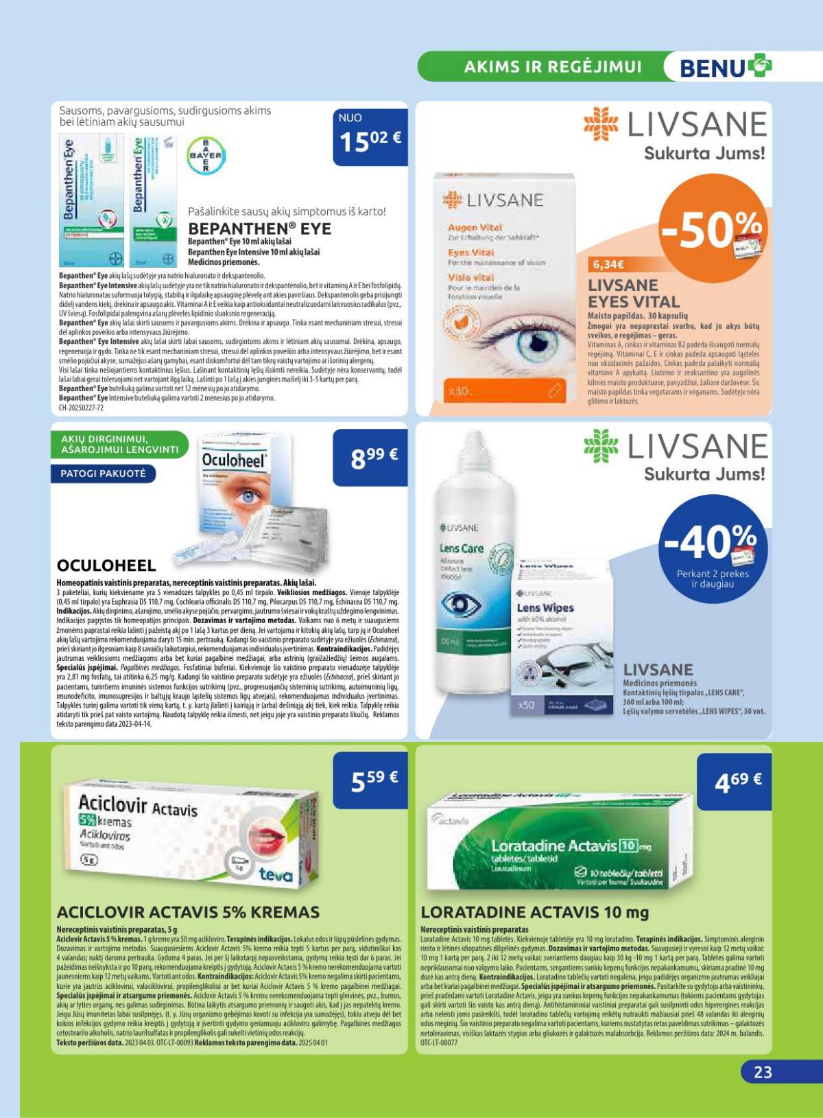 Benu - Benų vaistinė akcijų leidinys | 2025-11-01 - 2025-11-30 23 puslapis