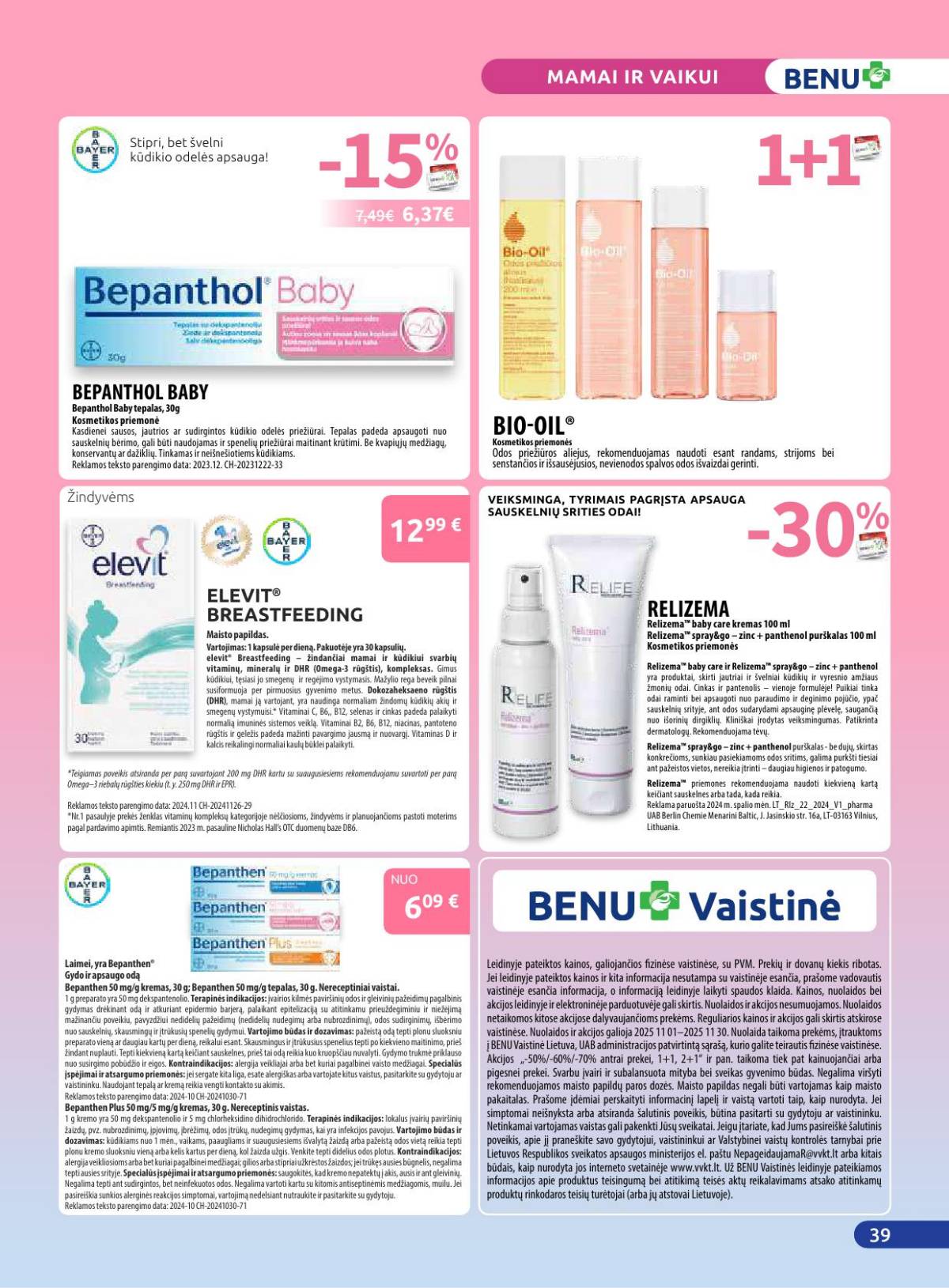 Benu - Benų vaistinė akcijų leidinys | 2025-11-01 - 2025-11-30 39 puslapis
