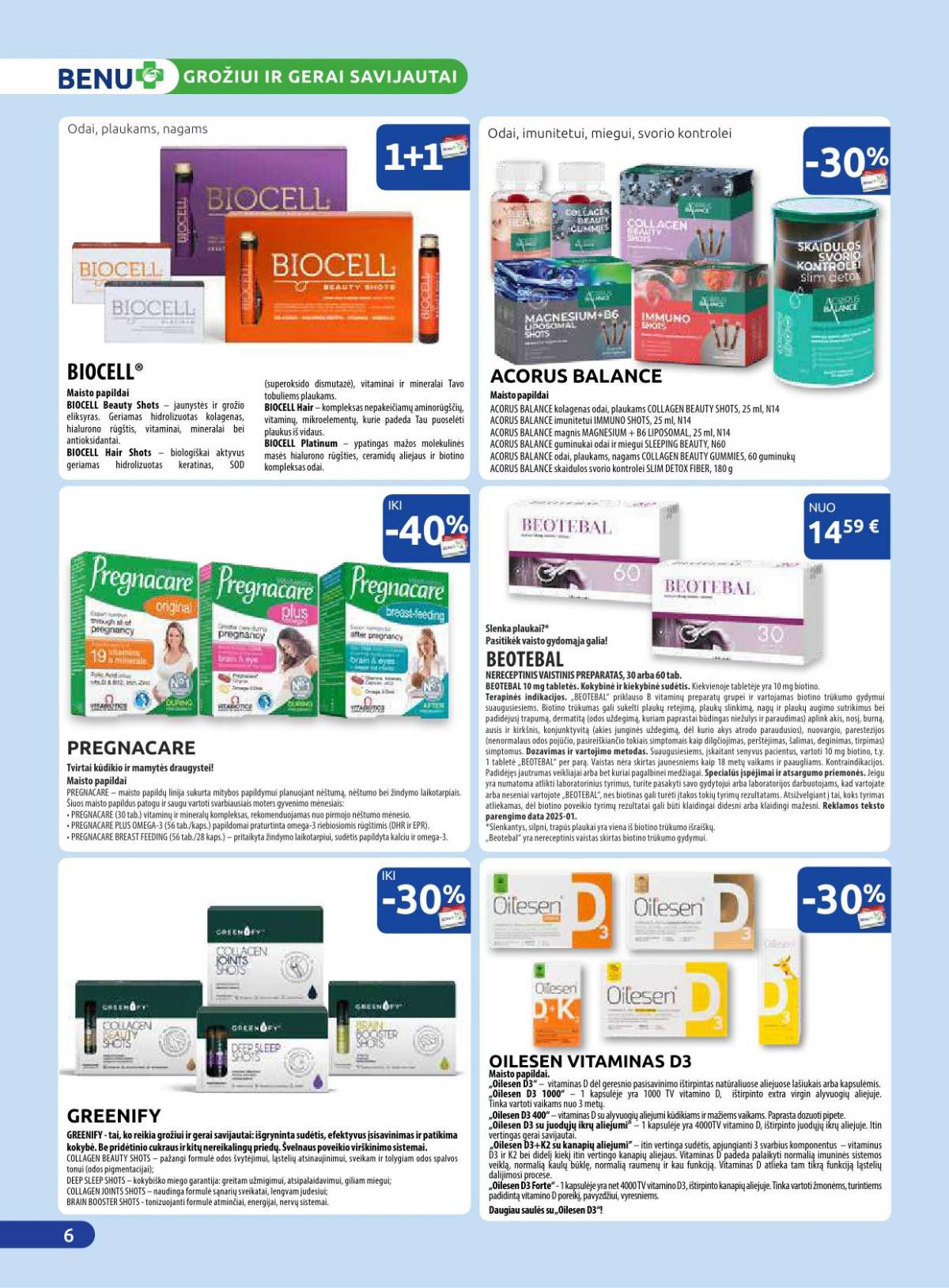 Benu - Benų vaistinė akcijų leidinys | 2025-11-01 - 2025-11-30 6 puslapis