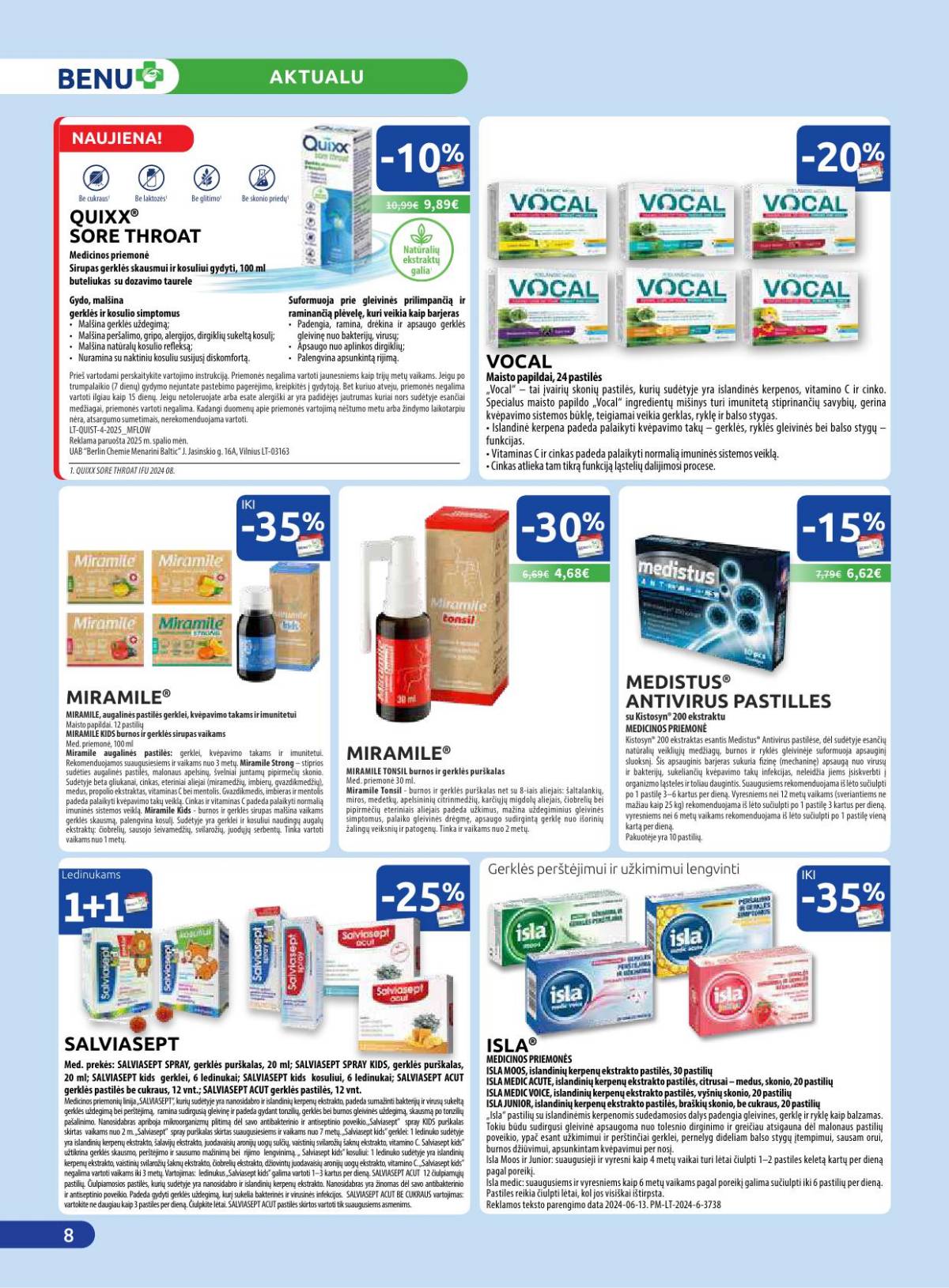 Benu - Benų vaistinė akcijų leidinys | 2025-11-01 - 2025-11-30 8 puslapis