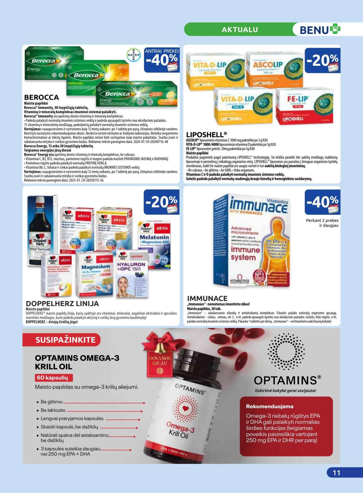 Benu - Benu vaistinė akcijų leidinys | 2025-12-01 - 2025-12-31 11 puslapis