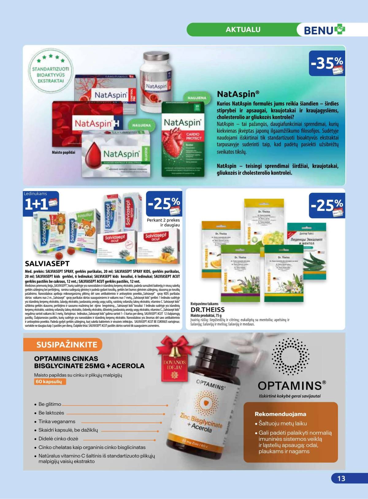 Benu - Benu vaistinė akcijų leidinys | 2025-12-01 - 2025-12-31 13 puslapis