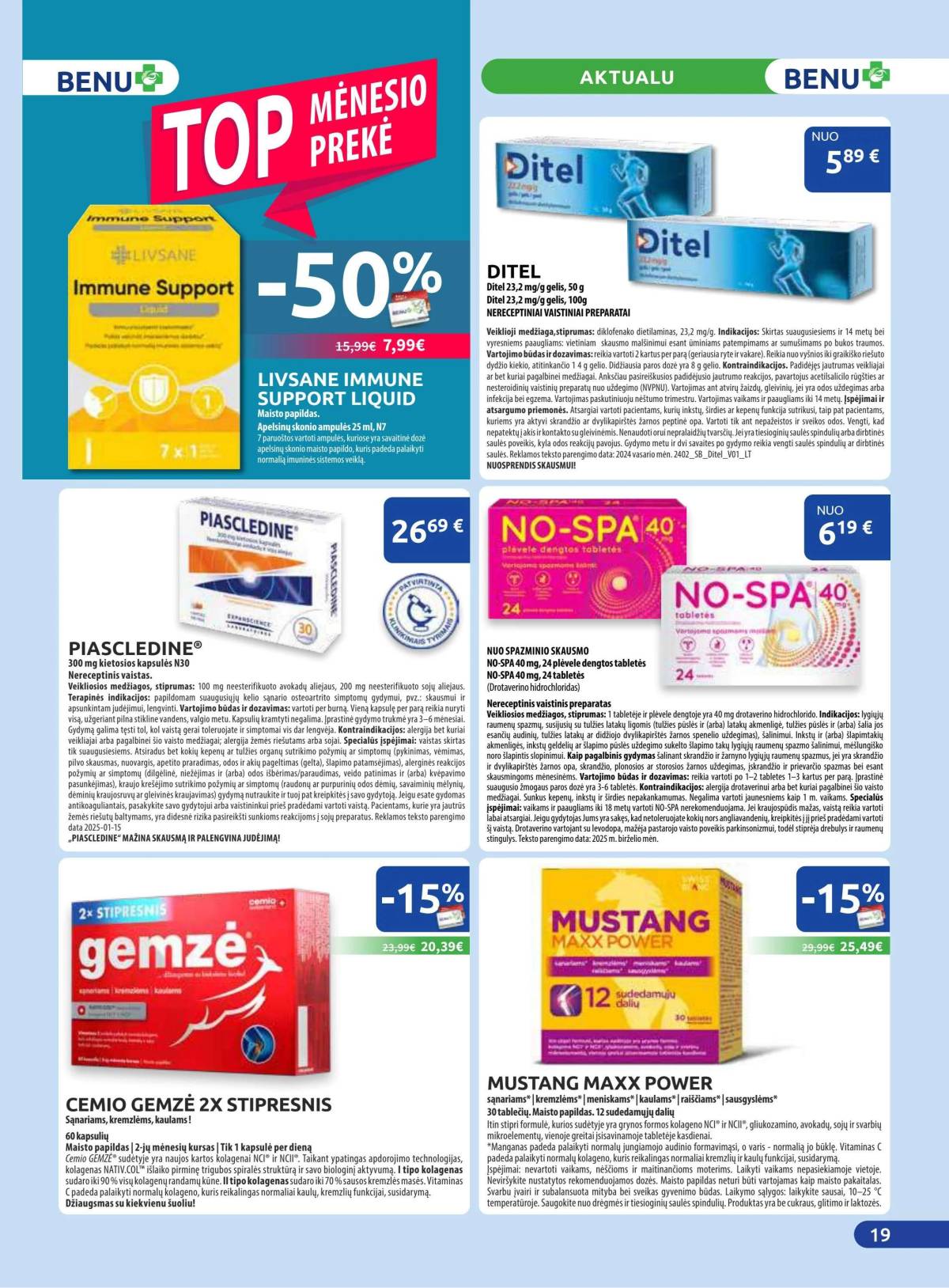 Benu - Benu vaistinė akcijų leidinys | 2025-12-01 - 2025-12-31 19 puslapis