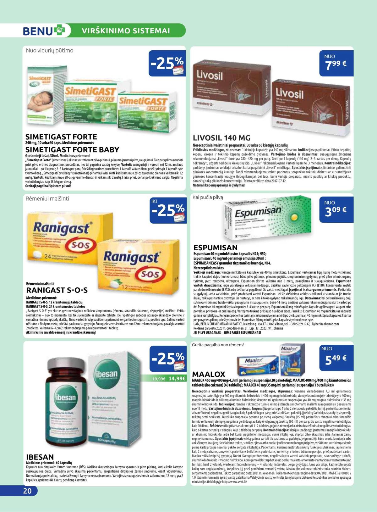 Benu - Benu vaistinė akcijų leidinys | 2025-12-01 - 2025-12-31 20 puslapis