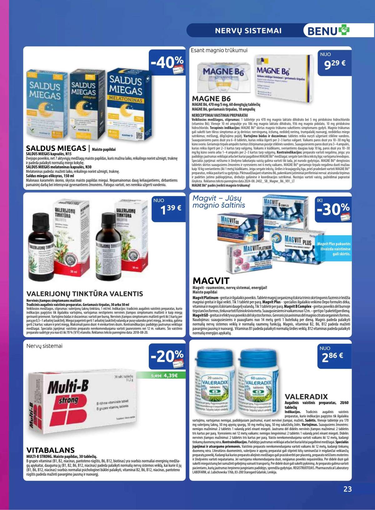 Benu - Benu vaistinė akcijų leidinys | 2025-12-01 - 2025-12-31 23 puslapis