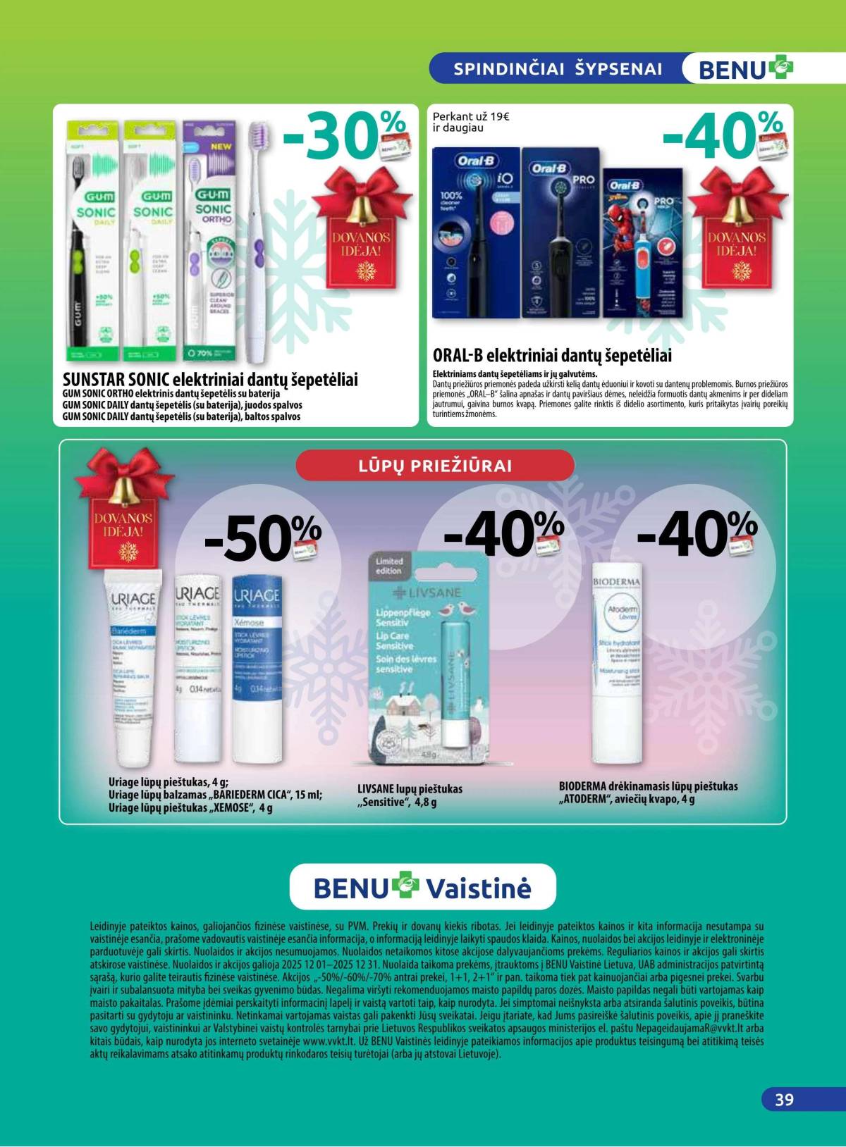 Benu - Benu vaistinė akcijų leidinys | 2025-12-01 - 2025-12-31 39 puslapis