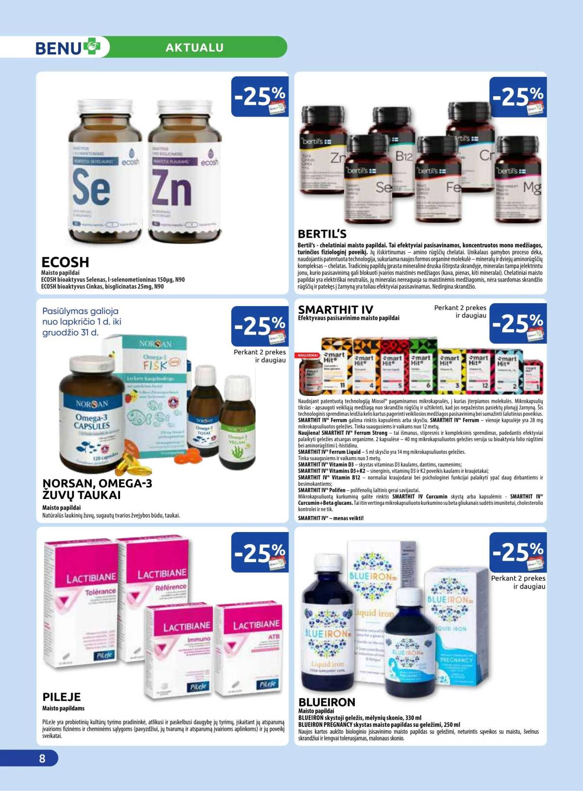 Benu - Benu vaistinė akcijų leidinys | 2025-12-01 - 2025-12-31 8 puslapis