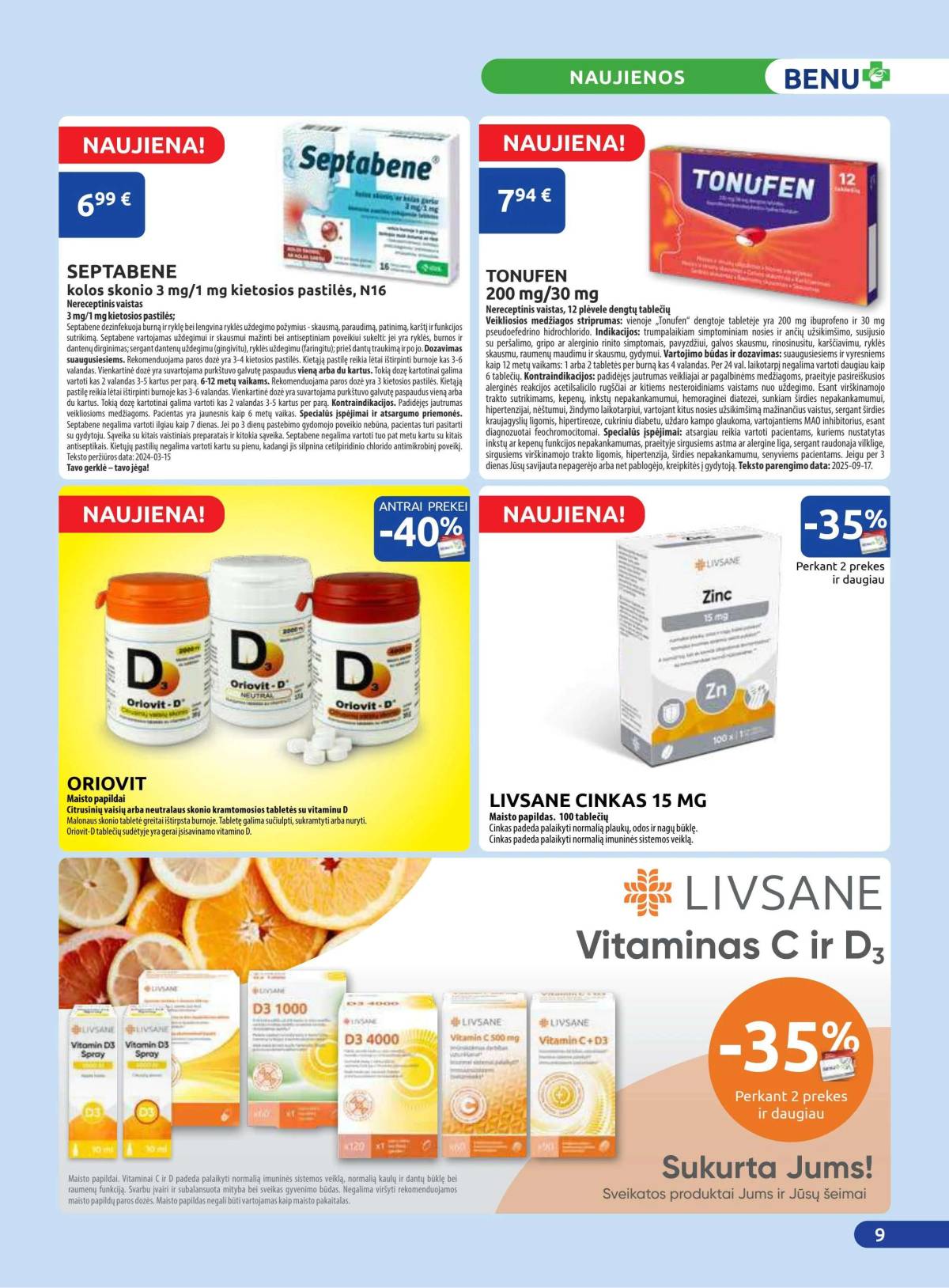 Benu - Benu vaistinė akcijų leidinys | 2025-12-01 - 2025-12-31 9 puslapis