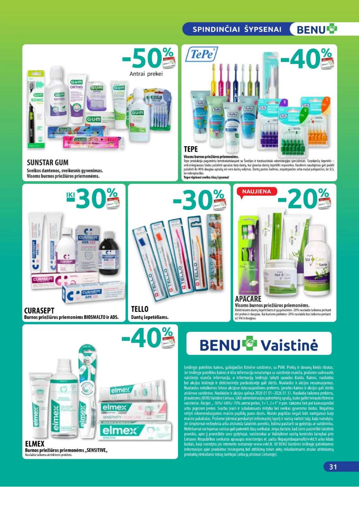 Benu - Benu sausio mėnesio akcijų leidinys | 2026-01-01 - 2026-01-31 31 puslapis