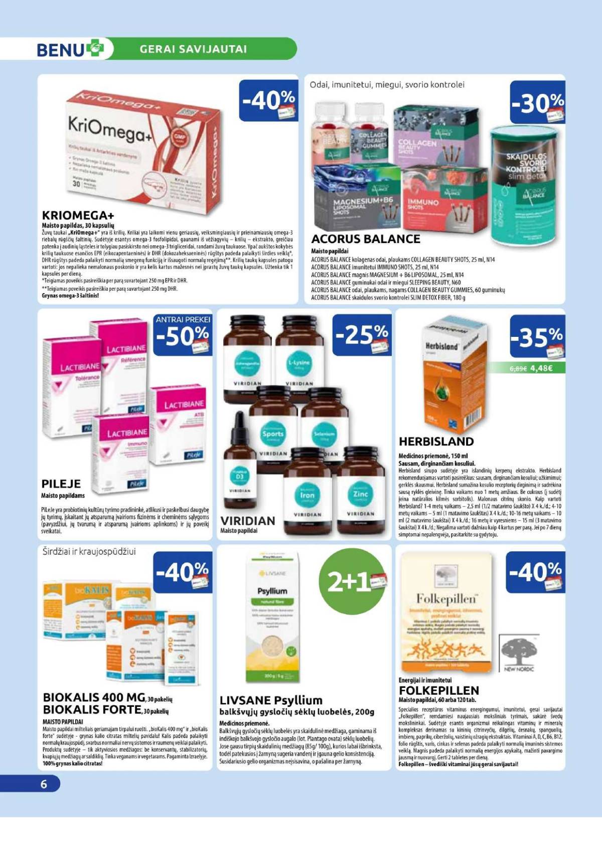 Benu - Benu sausio mėnesio akcijų leidinys | 2026-01-01 - 2026-01-31 6 puslapis