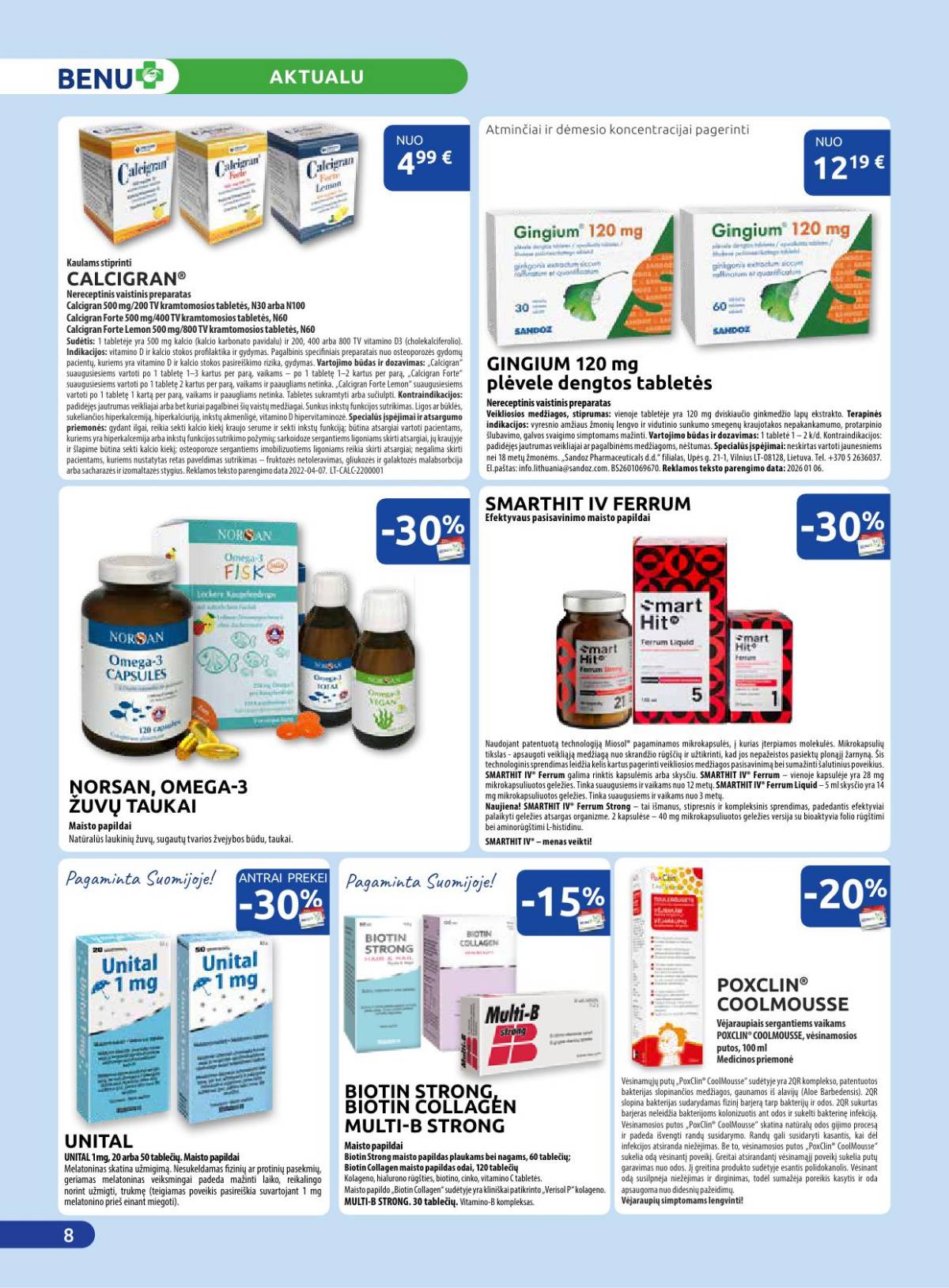 Benu - Benu akcijų leidinys | 2026-02-02 - 2026-02-28 8 puslapis