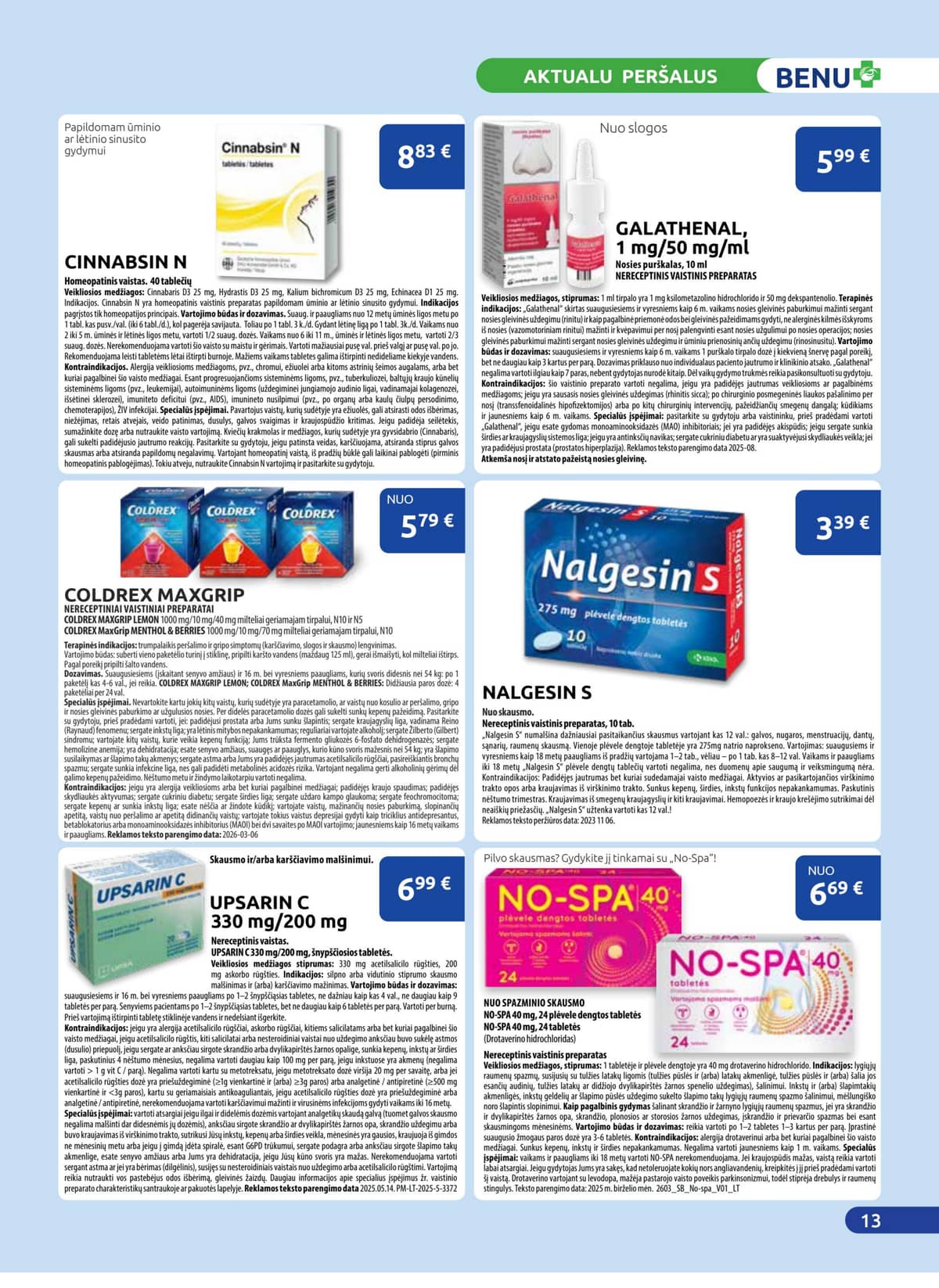 Benu - BENU mėnesio akcijų leidinys | 2026-04-01 - 2026-04-30 13 puslapis