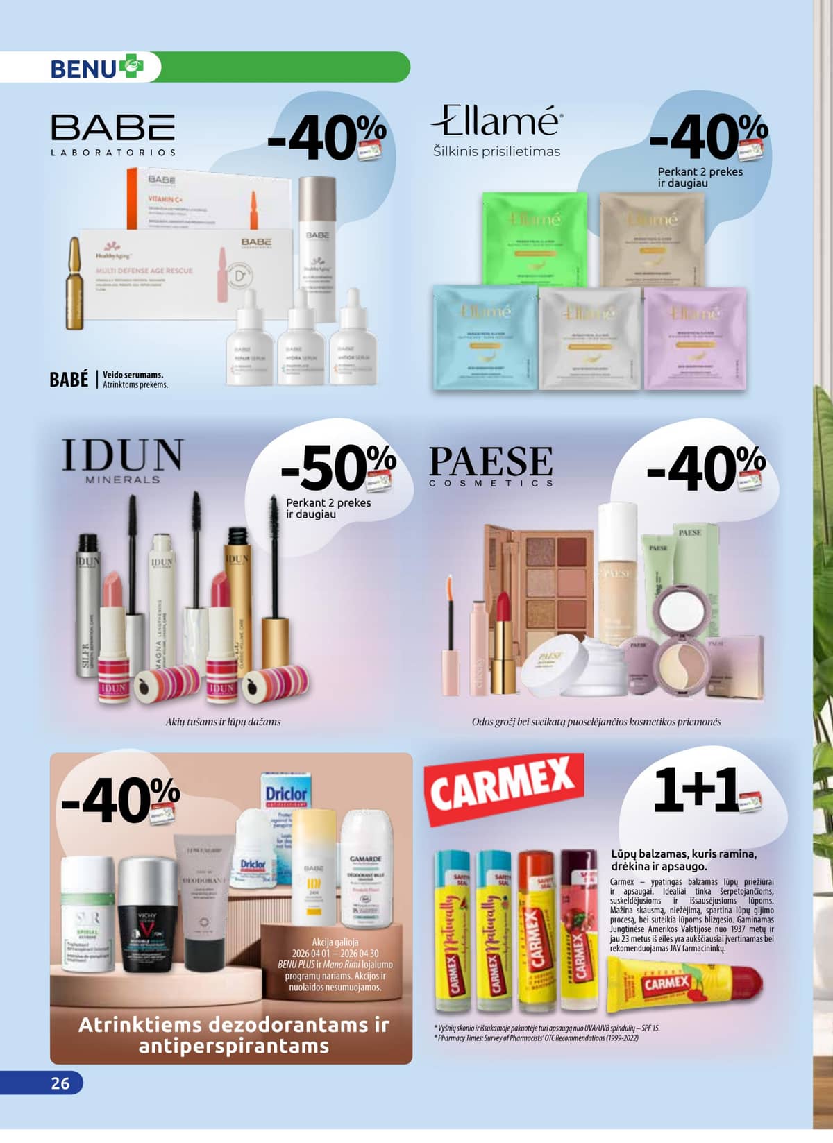 Benu - BENU mėnesio akcijų leidinys | 2026-04-01 - 2026-04-30 26 puslapis