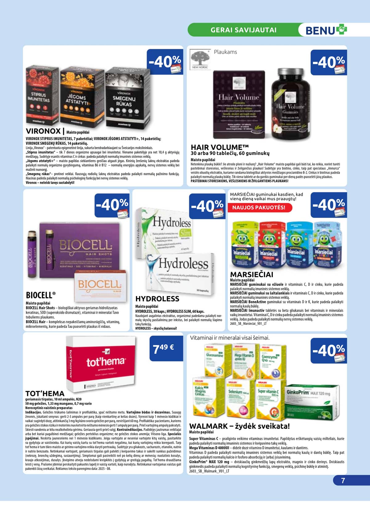 Benu - BENU mėnesio akcijų leidinys | 2026-04-01 - 2026-04-30 7 puslapis