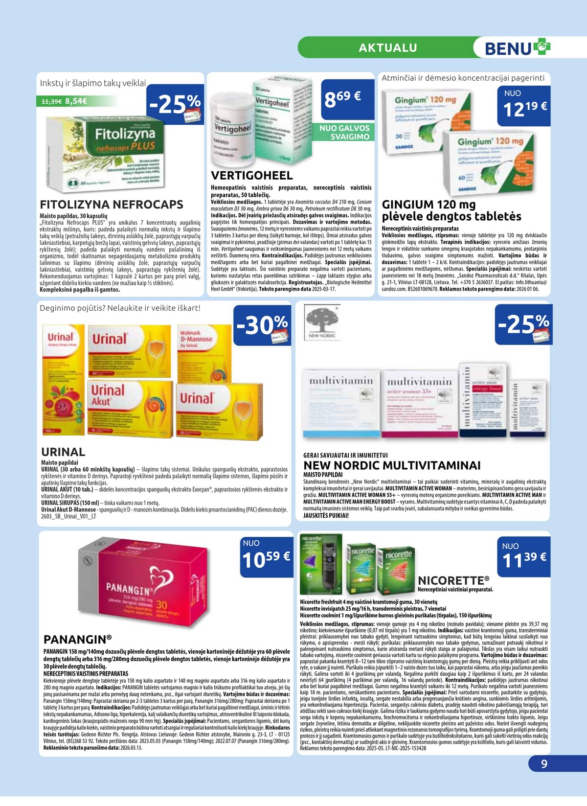 Benu - BENU mėnesio akcijų leidinys | 2026-04-01 - 2026-04-30 9 puslapis