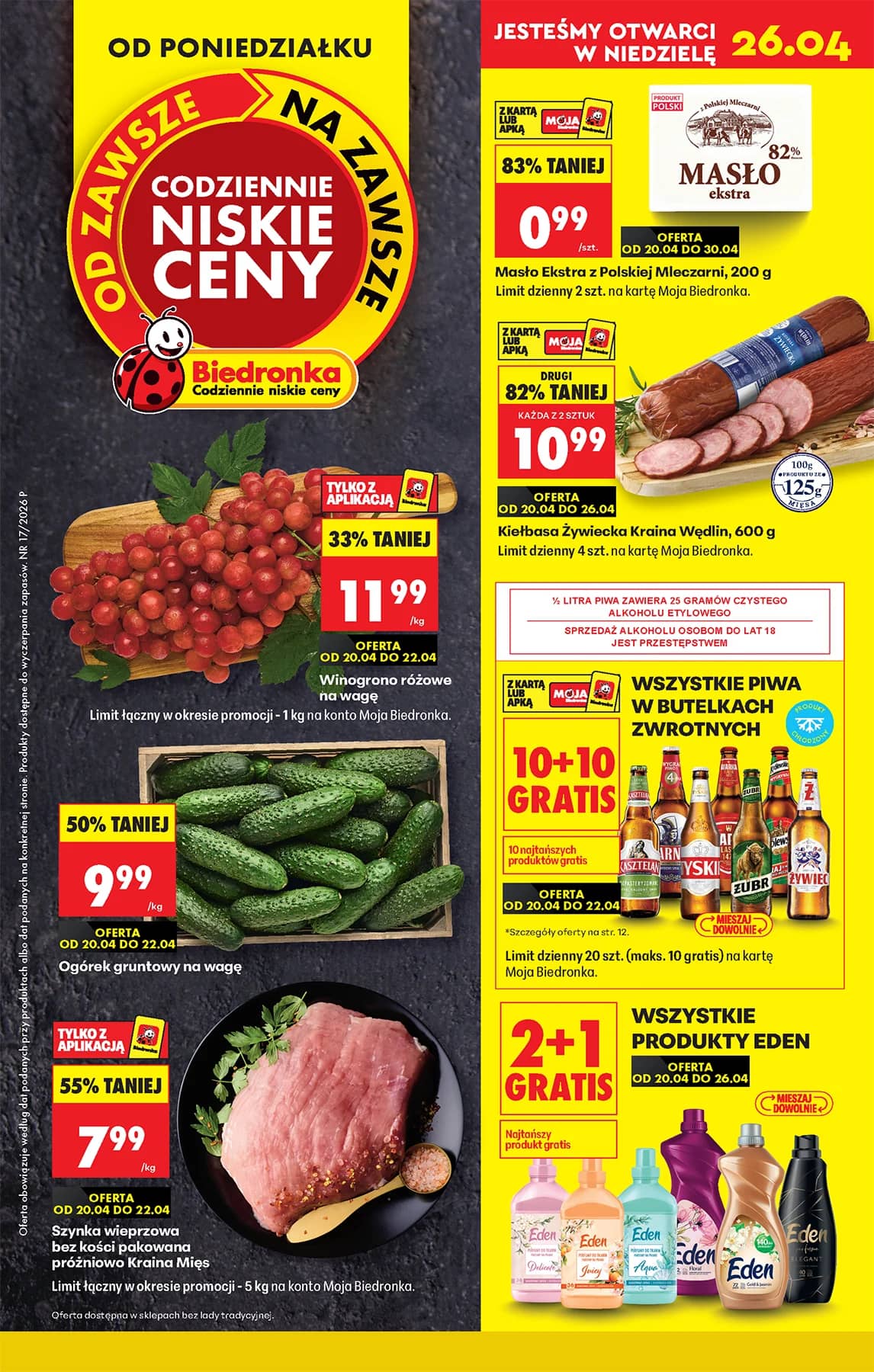 Biedronka - Codziennie niskie ceny P - oferta od 20.04 1 puslapis