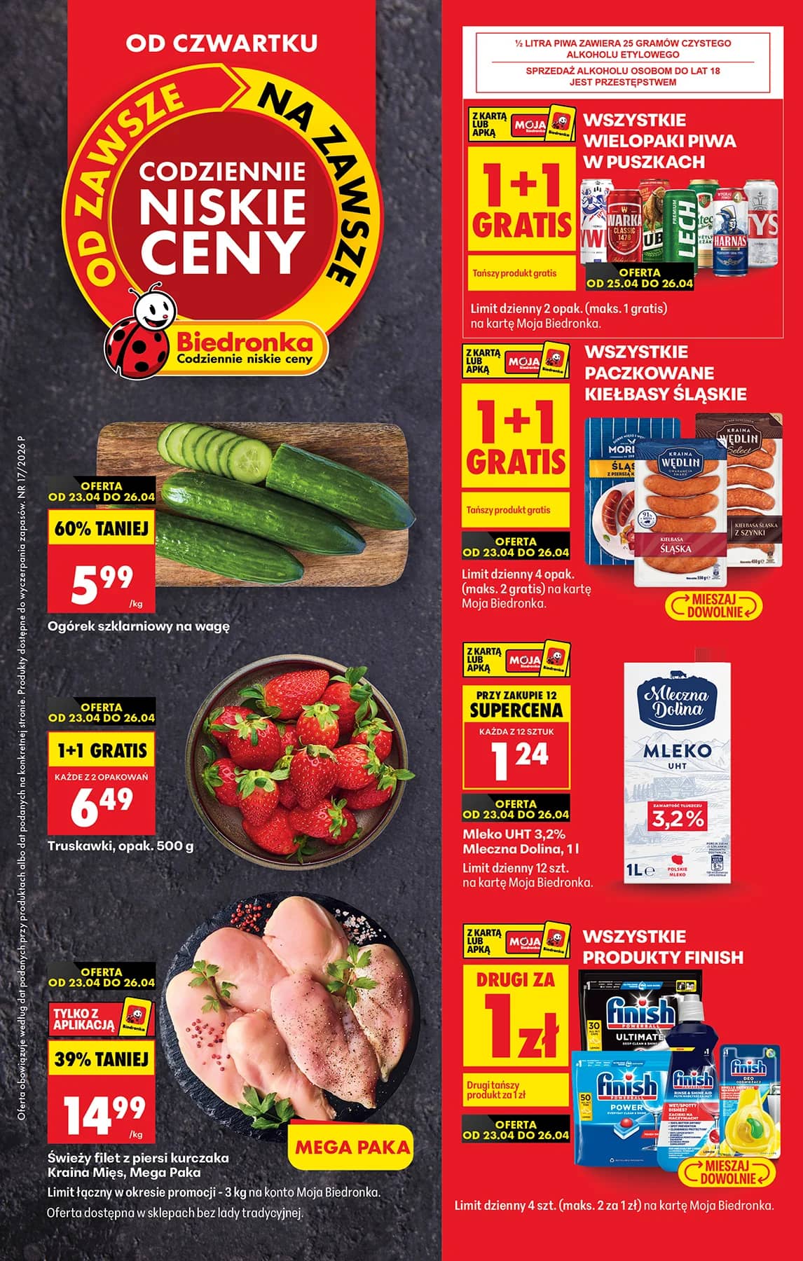 Biedronka - Codziennie niskie ceny P - oferta od 23.04 1 puslapis