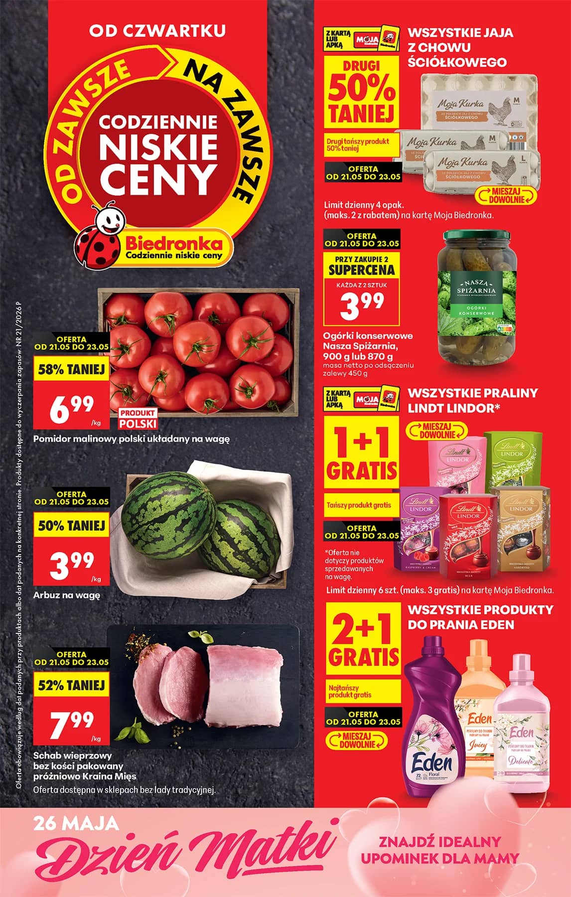 Biedronka - Codziennie niskie ceny P - oferta od 21.05 1 puslapis