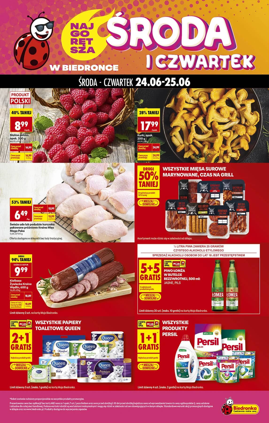 Biedronka - Najgorętsza środa i czwartek - oferta od 24.06 1 puslapis