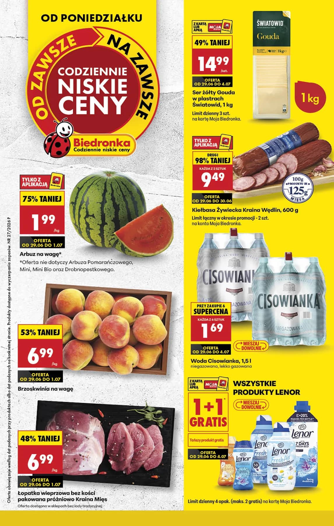 Biedronka - Codziennie niskie ceny P - oferta od 29.06 1 puslapis