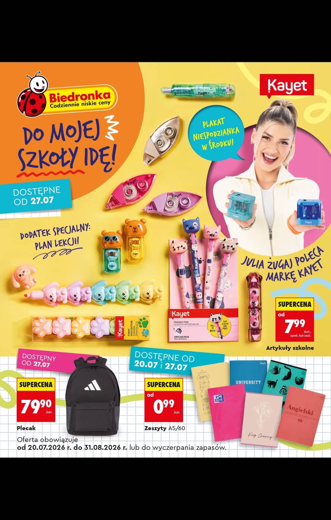 Biedronka - Do mojej szkoły idę - oferta od 20.07 1 puslapis