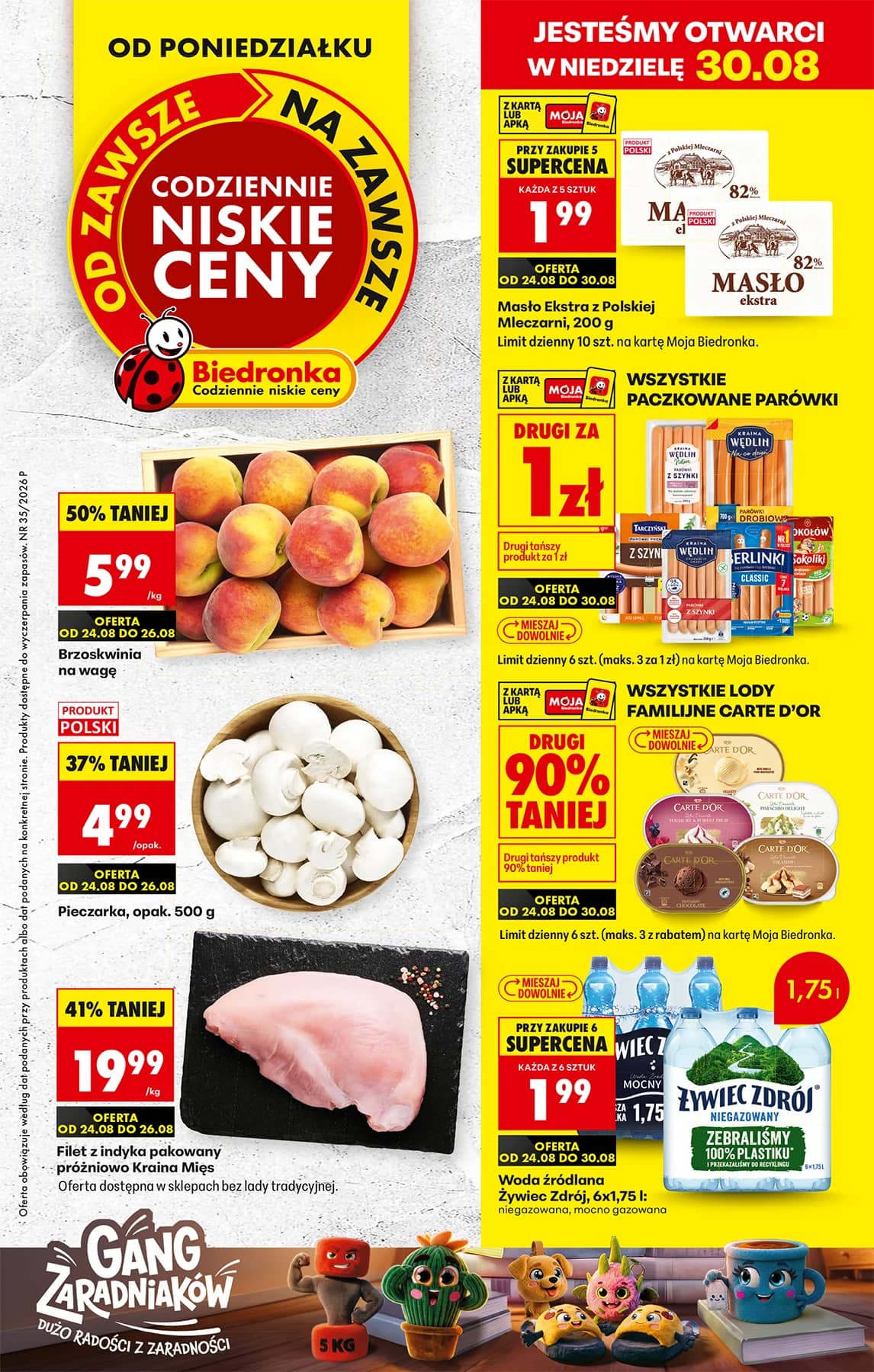 Biedronka - Codziennie niskie ceny P - oferta od 24.08 1 puslapis