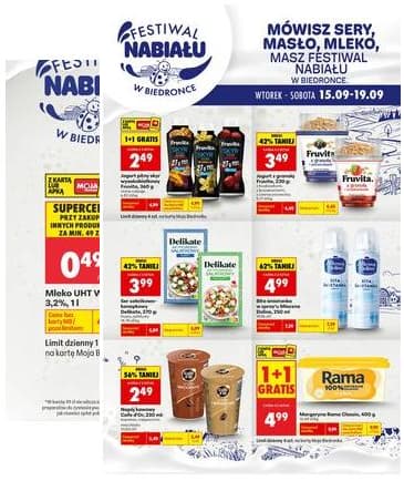 Biedronka - Festiwal nabiału - oferta od 15.09 2026-09-15 – 2026-09-19