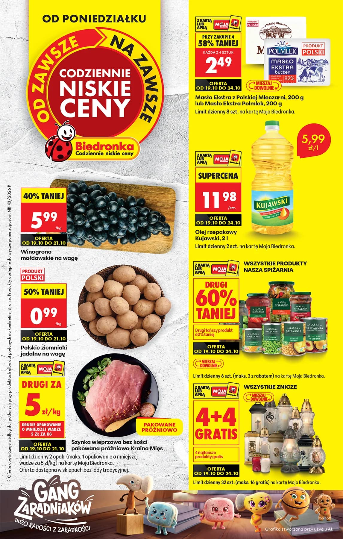 Biedronka - Codziennie niskie ceny P - oferta od 19.10 1 puslapis