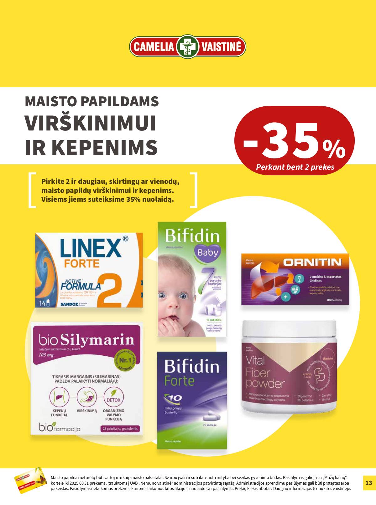 Camelia - Camelia vaistinė Rugpjūčio mėnesio akcijų leidinys | 2025-08-01 - 2025-08-31 13 puslapis